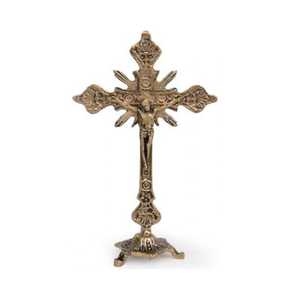 Crucifixo de Mesa Bronze B24 - 21x12cm