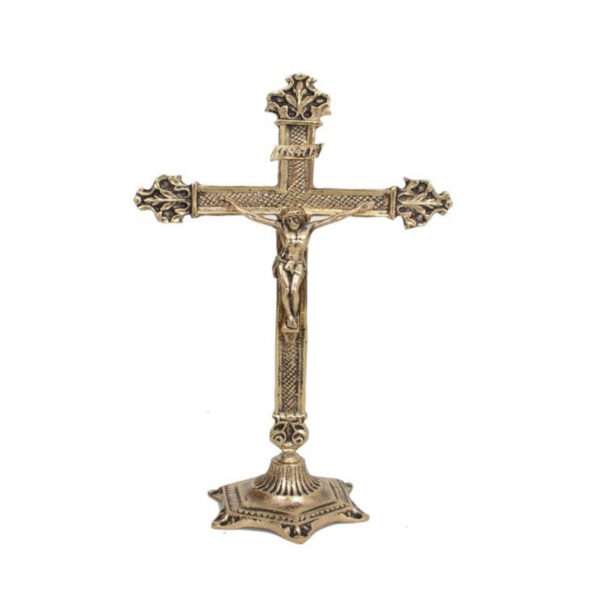Crucifixo de Mesa Bronze B32 - 39x21cm