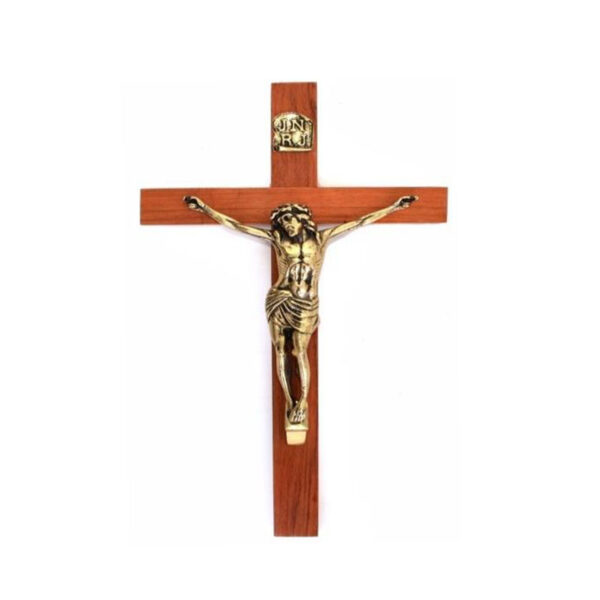 Crucifixo de Parede Madeira/Bronze B33 - 63x33cm