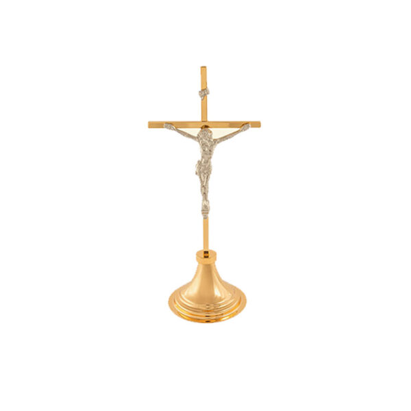 Crucifixo de Mesa Dourado Total 360 - 24,5cm