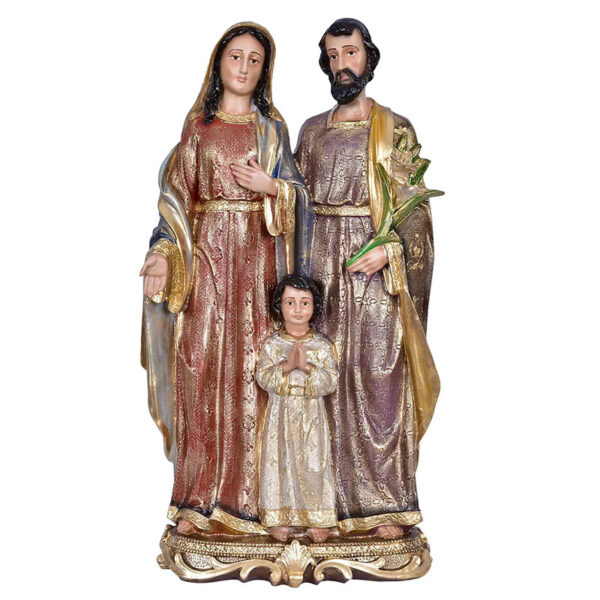 Imagem Resina Sagrada Família Bordada 40