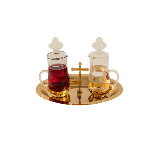 Jogo de Galhetas Acrílico Dourado Total 760 - 20x14x14cm - 0618