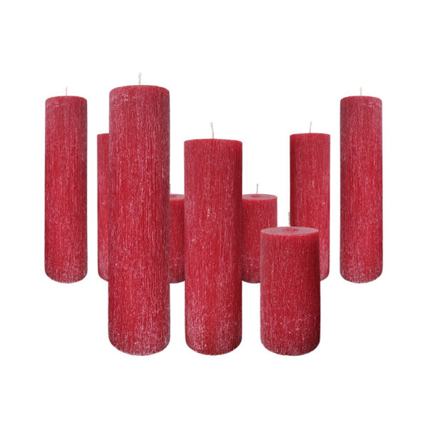 Conjunto 7 Velas Vermelhas Escovadas
