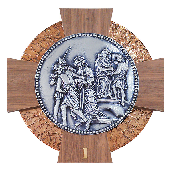 Via Sacra Madeira Redondo 74x74cm 15 Estações - 2726