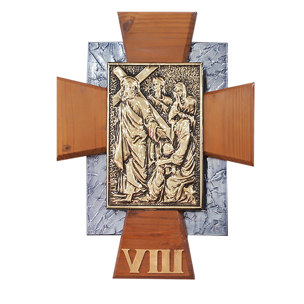 Via Sacra Madeira Moldura Redondo 57x47cm 15 Estações - 7168