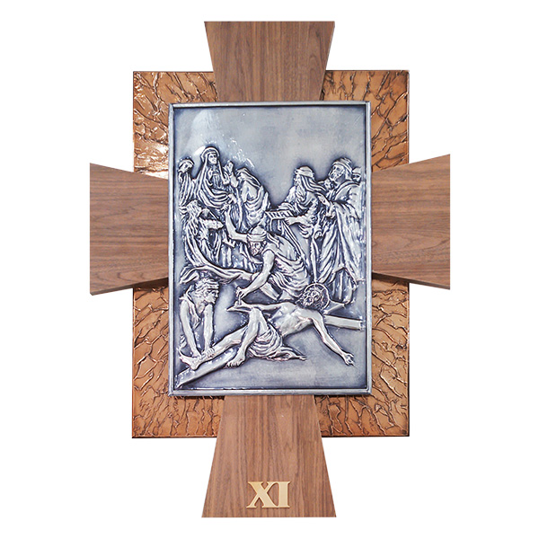 Via Sacra Madeira Latão 95x75cm 15 Estações - 8755