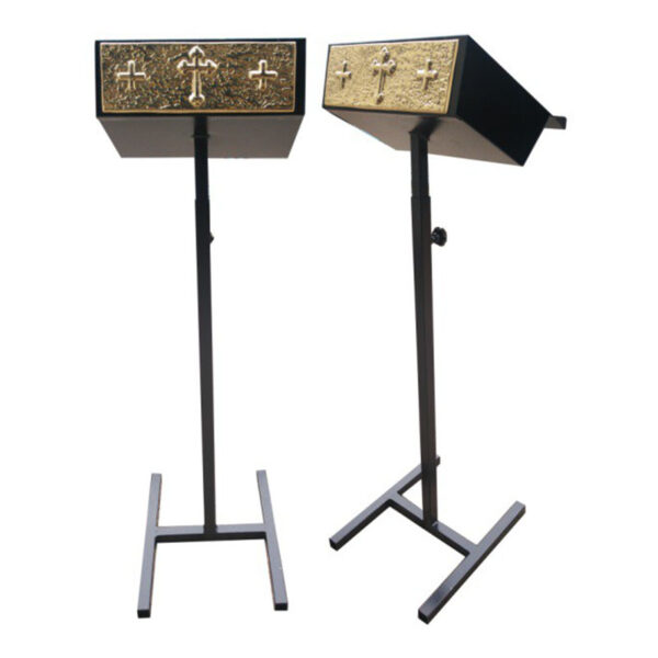 Estante P/Leitura C/Tripé Cruz Preta MOD1 - 35x120cm