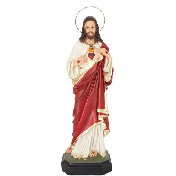 Imagem Resina Sagrado Coração de Jesus 63cm Olho de Vidro - 6283