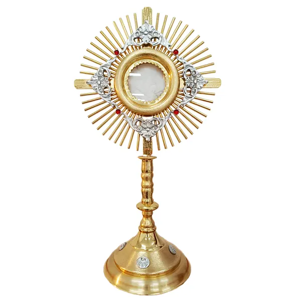 Ostensório Italiano Dourado 55cm Hóstia 10cm - 1949