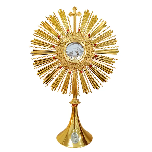 Ostensório Tradicional Raio Dourado 58cm Hóstia 08cm - 0545