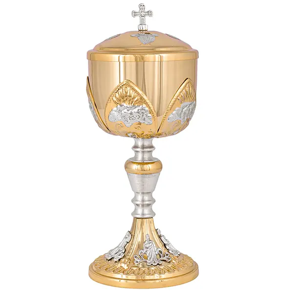 Cibório 9118 Dourado Total 21x9,3cm Sobre Copa - 6577