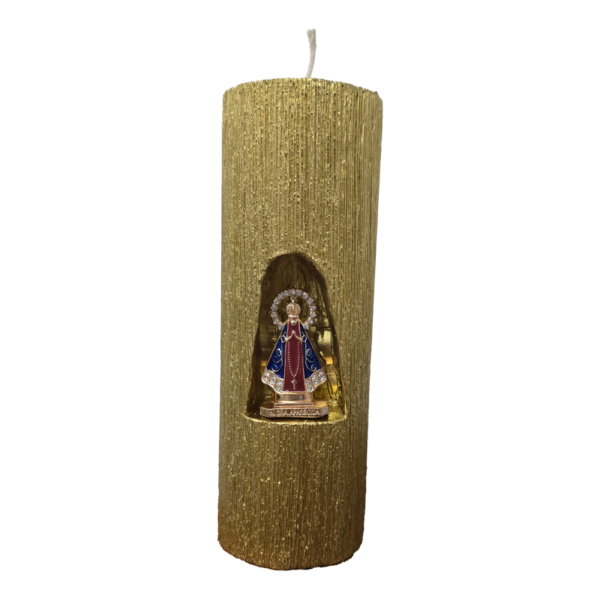 Vela Dourada Entalhada 20x7 Nossa Senhora Aparecida