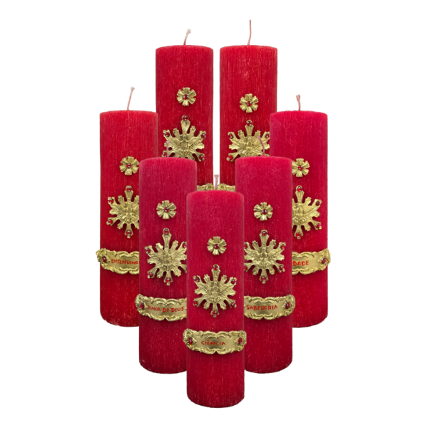 Kit com 7 Velas Pentecostes Tesouros do Espirito Santo
