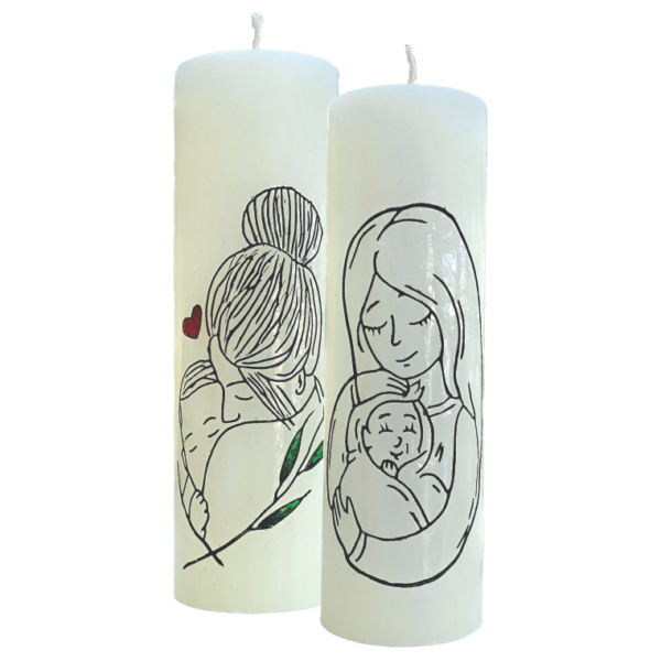 Vela Desenhada Dia das Mães - 20x6cm