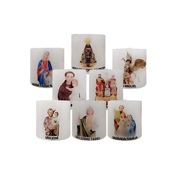 Vela Votiva Santos Variados  5x5cm - caixa com 100und